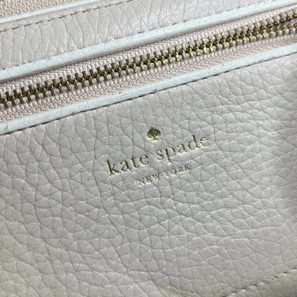 Kate Spade ♠️ Pebbled Leather Blush Pink / tan Continental Zip Around Wallet